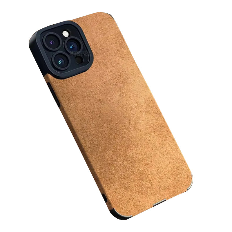 Premium Matte Leather Silicone iPhone Case – Lens Protection, Bumper Design, Stylish & Durable Cover | Case for iPhone