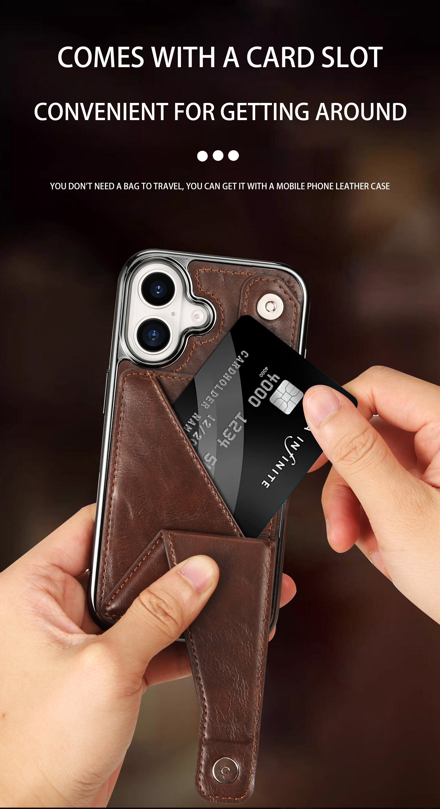 Luxury Electroplated Leather iPhone Case – Stand Card Holder, Premium Anti-Fall Protection, Stylish Design, and Durable Cover for Ultimate Convenience