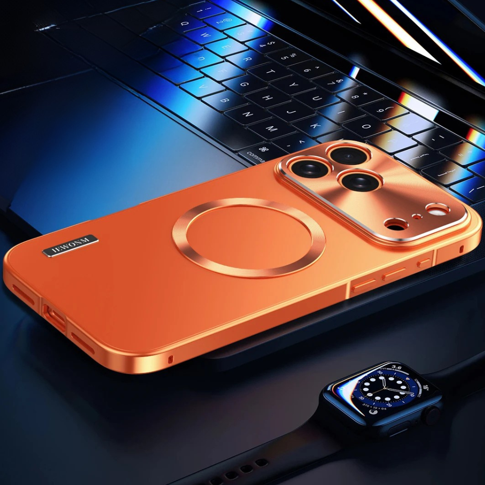 Premium iPhone Case MagSafe Compatible Magnetic Shockproof Cover with Camera Lens Protection Ultra Thin Full Protection Aluminum Frame Frosted Matte Back