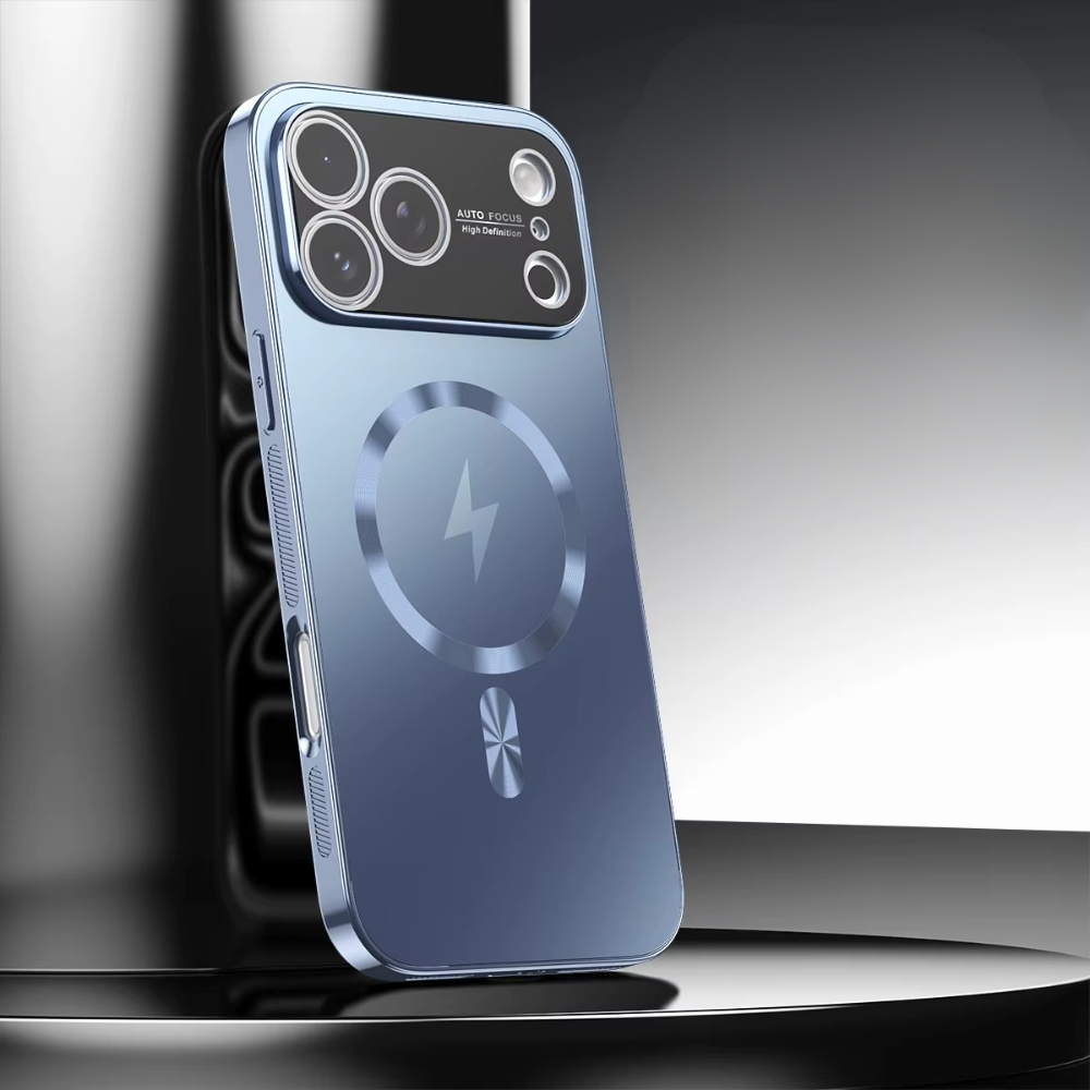Luxury Matte Magnetic iPhone Case – MagSafe Compatible Protective Cover with Shockproof Frame, Electroplated Finish and Raised Camera Lens Protector