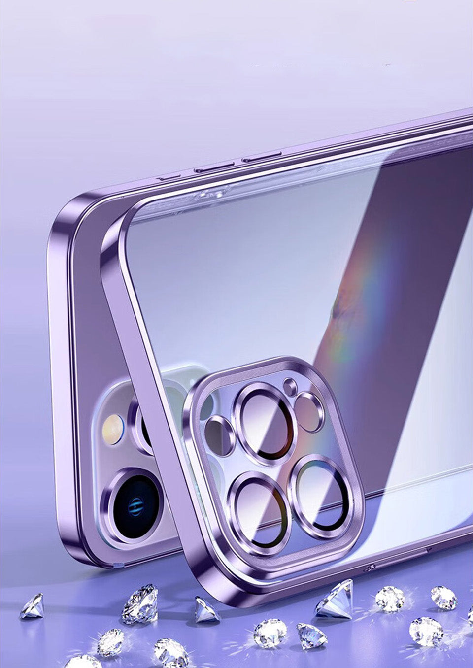 Luxury Plating Transparent Silicone Case – High Quality, Shockproof, Ultra Slim, HD Lens Protection, Durable Soft Cover,