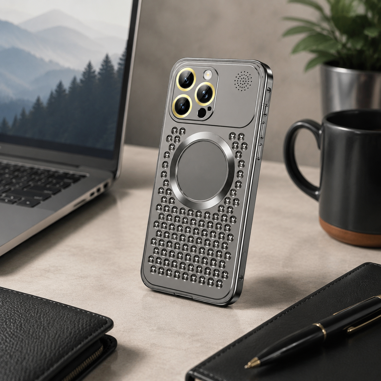 Premium Luxury iPhone Case MagSafe Compatible Aluminum Frame Heat Dissipation Metal Cover Shockproof Camera Protection Electroplated Slim Durable Design Finish
