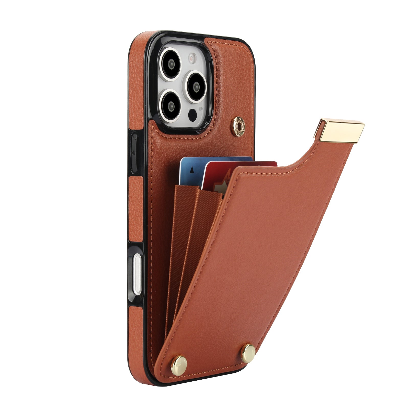 Shockproof Leather Wallet iPhone Case – Flip Cover with Card Holder, Secure Pocket, Durable Protection for iPhone Models