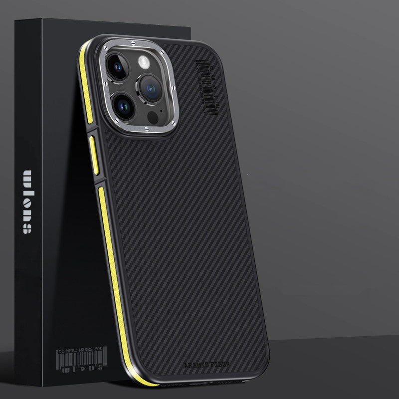 Premium 100% Aramid Fiber Kevlar iPhone Case – 600D Lightweight Compatible Ultra-Thin Protective Cover for iPhone Models