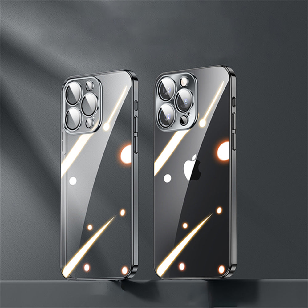 Luxury Plating Transparent Silicone Case – High Quality, Shockproof, Ultra Slim, HD Lens Protection, Durable Soft Cover,