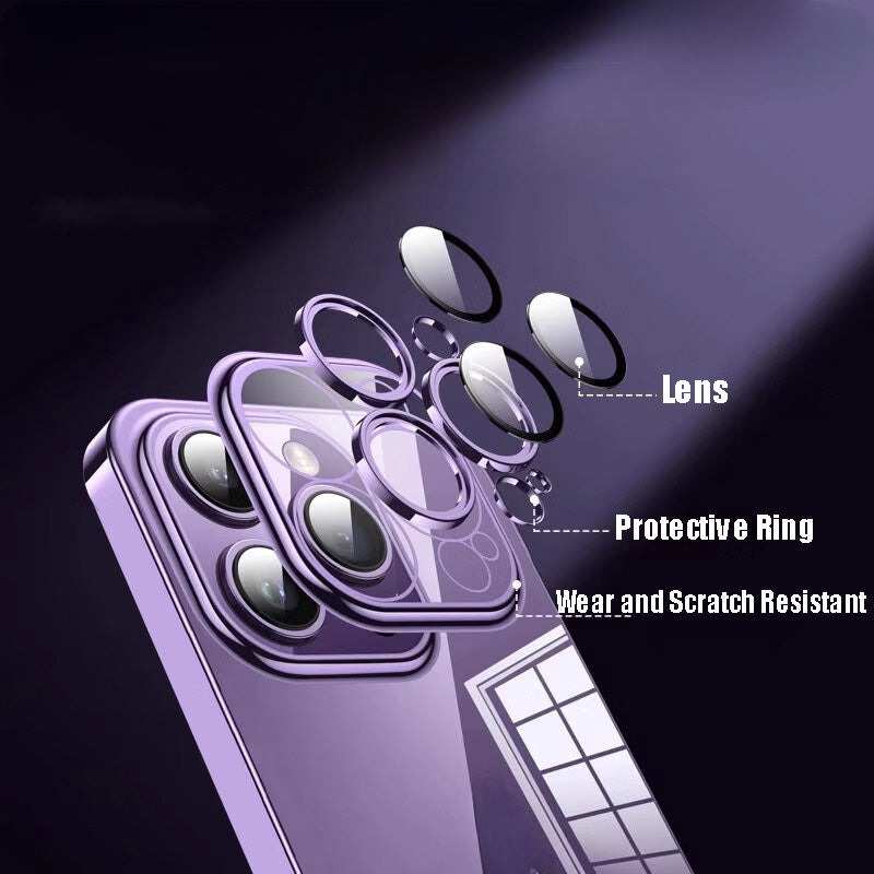 Luxury Plating Transparent Silicone Case – High Quality, Shockproof, Ultra Slim, HD Lens Protection, Durable Soft Cover,