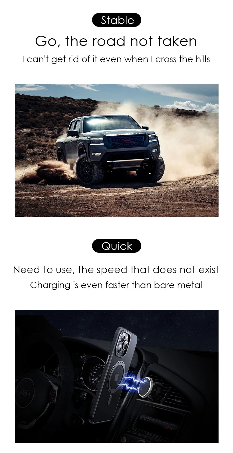 Luxury Magnetic 360° Rotating Stand Frosted Transparent Cover with Ring Holder Shockproof & Hands-Free Design Case for iPhone