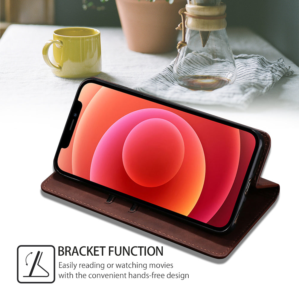 Luxury Magnetic Leather Flip iPhone Case – Premium Wallet Cover with Card Slots, and Magnetic Closure for iPhone Models