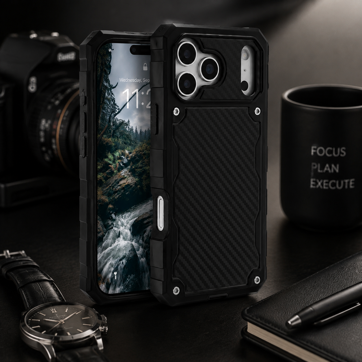 Premium iPhone Case Heavy Duty MagSafe Compatible Protective Cover Shockproof Military Grade Drop Protection Scratch Resistant Full Coverage