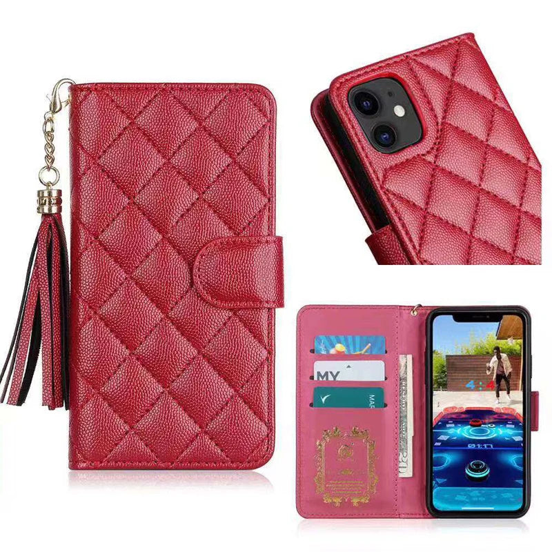 Luxury Wallet Flip Leather iPhone Case – Card Slot, Magnetic Closure, Shockproof Protection, and Premium Design for iPhone