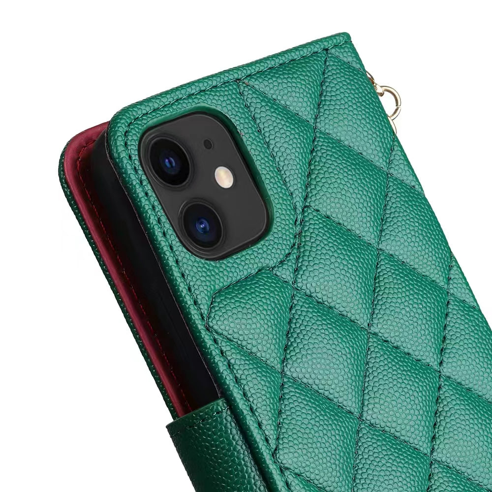 Luxury Wallet Flip Leather iPhone Case – Card Slot, Magnetic Closure, Shockproof Protection, and Premium Design for iPhone