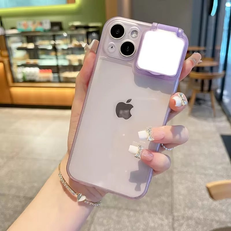 High Quality Apple iPhone Case, MagSafe Compatible, Camera Lens & Screen Protection, Ultra Thin, Shockproof, Magnetic Full All Around Cover – LED Selfie Beauty Flashlight Case