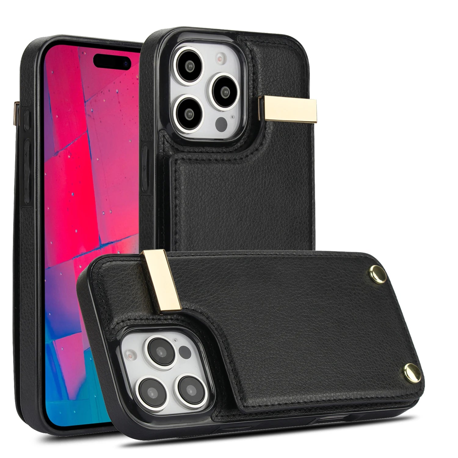 Shockproof Leather Wallet iPhone Case – Flip Cover with Card Holder, Secure Pocket, Durable Protection for iPhone Models