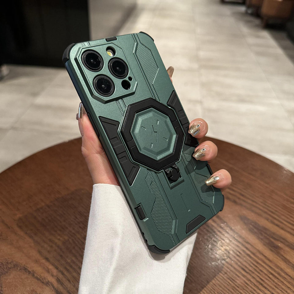 KEYSION MagSafe Shockproof iPhone Case – Ring Stand with Camera Protection, Durable Phone Cover for iPhone Models