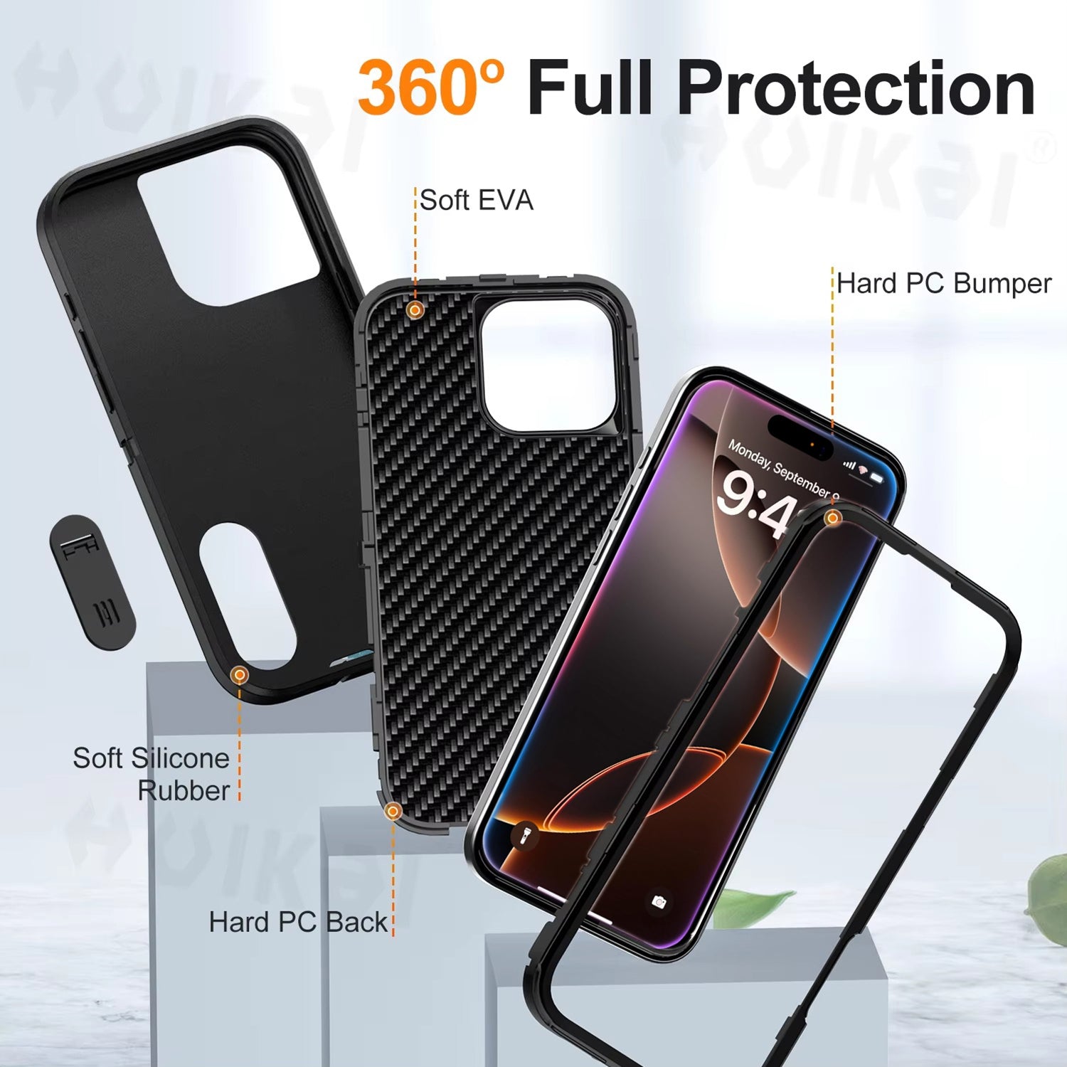 Heavy-Duty Shock Absorption iPhone Case – Full-Body Protective Silicone Rubber Cover for iPhone Models