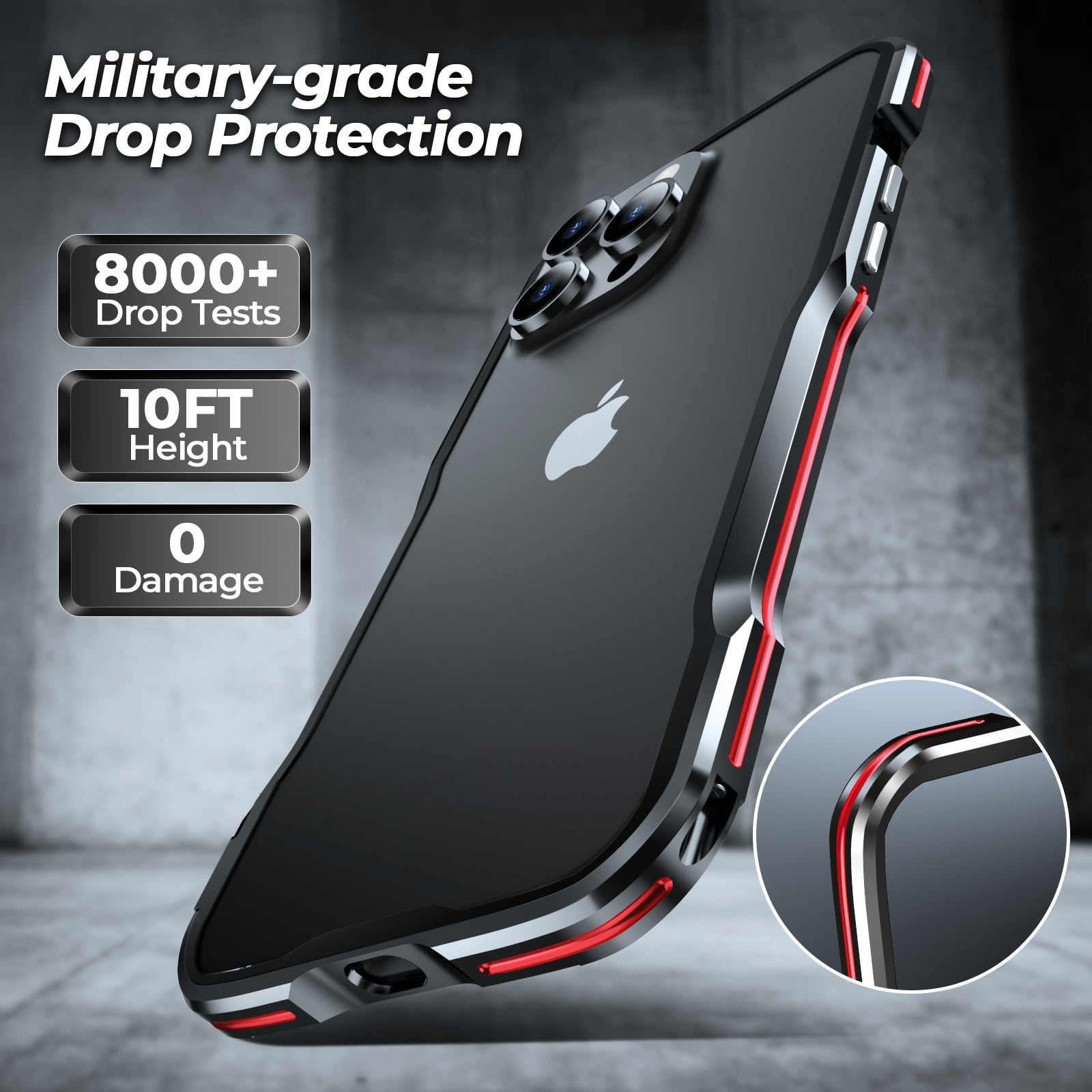 Metal Frame Bumper iPhone Case – Aluminum Detachable Heat Dissipation Cover for iPhone Models, Sleek and Durable Protection