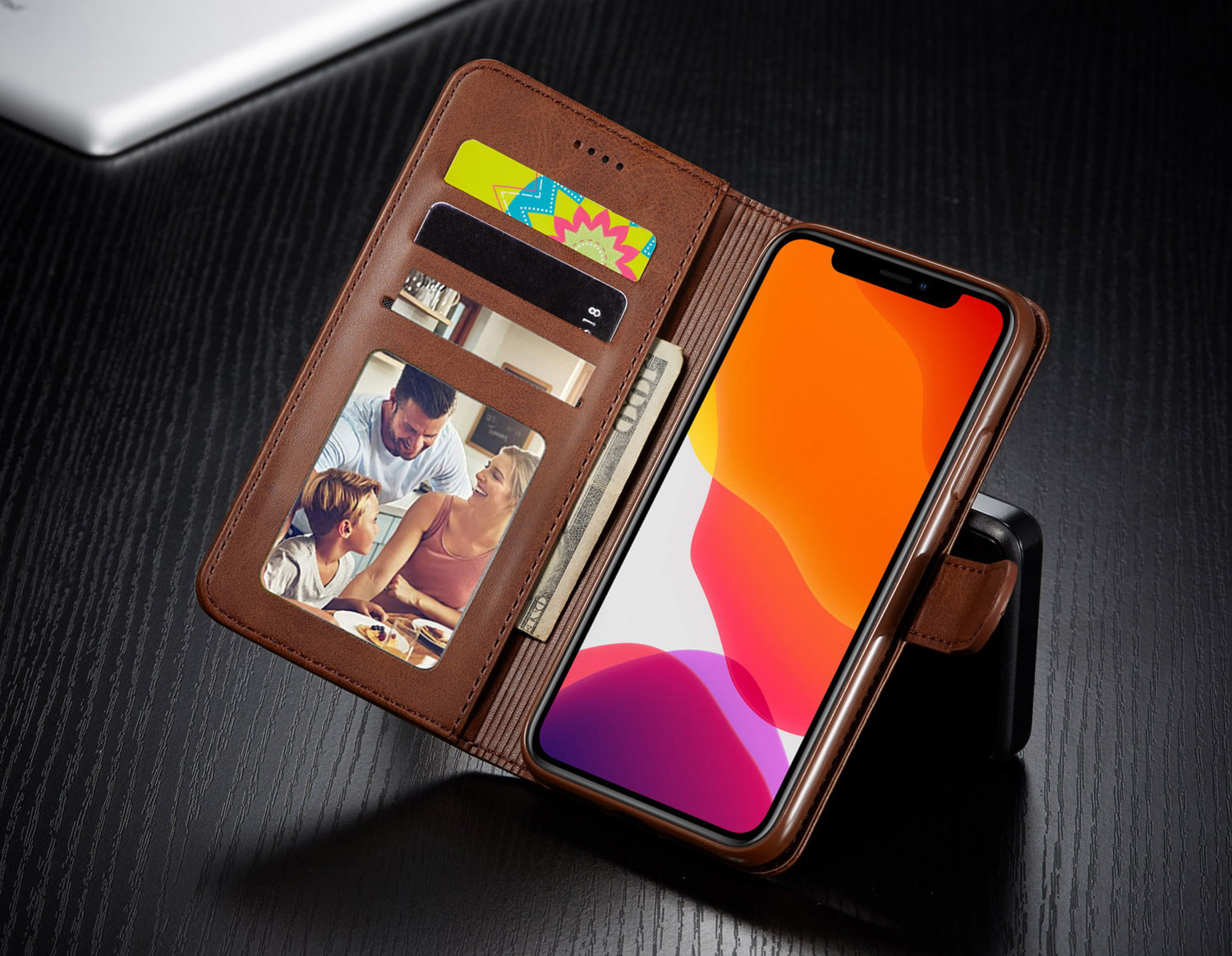 Luxury Leather Wallet iPhone Case – Flip Cover with Card Slot, Magnetic Closure, and Premium Protection for iPhone Models