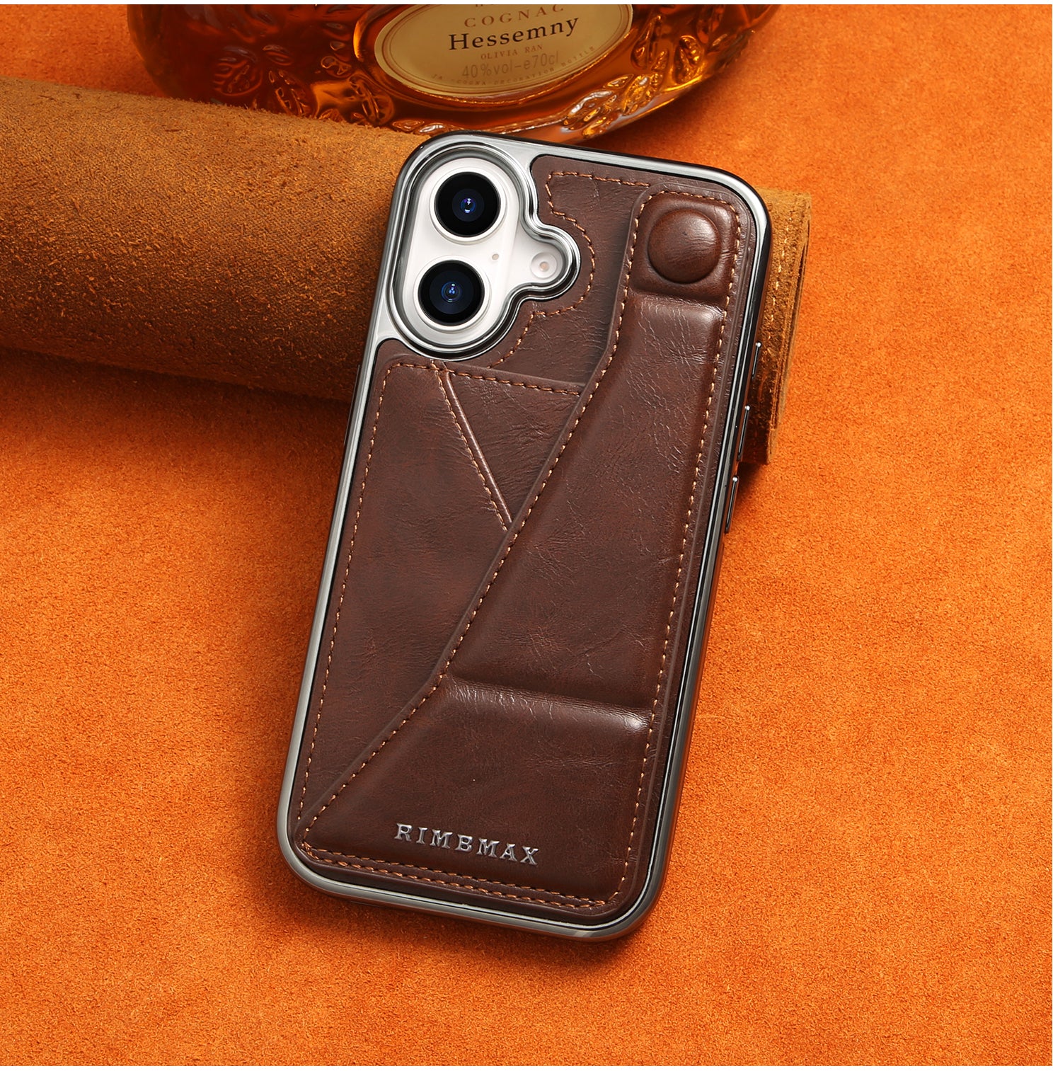 Luxury Electroplated Leather iPhone Case – Stand Card Holder, Premium Anti-Fall Protection, Stylish Design, and Durable Cover for Ultimate Convenience