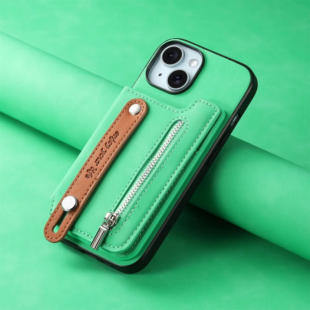 Luxury Detachable Zipper Wallet iPhone Case – Magnetic Flip Cover with Card Slots, and Protection for Ultimate Convenience