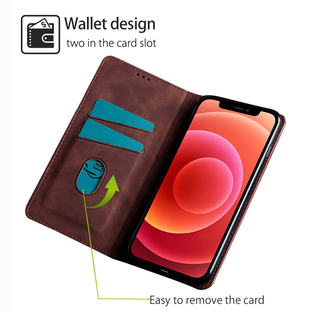 Luxury Magnetic Leather Flip iPhone Case – Premium Wallet Cover with Card Slots, and Magnetic Closure for iPhone Models