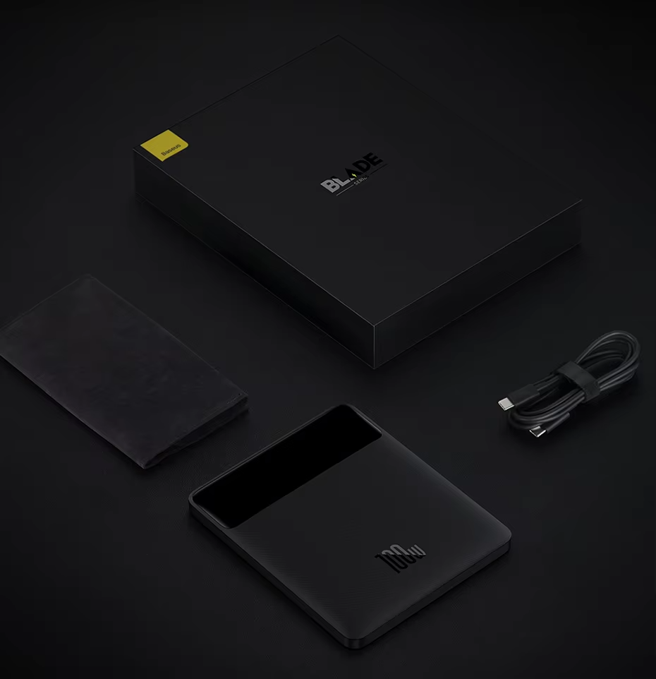 Premium, 100W Power Bank, 20000mAh – Type-C PD Fast Charging, Portable External Battery Charger with Cable, for Laptop