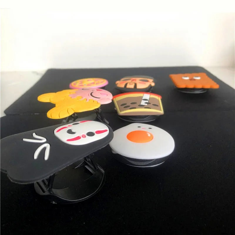 Cute Cartoon Mouse Phone Ring Holder – Rotatable Silicone Finger Grip Stand for Smartphones, Foldable Socket Kickstand, Universal Lazy Bracket Mount