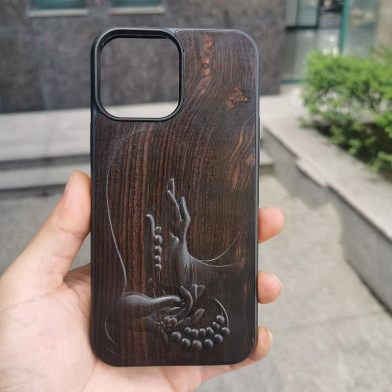 Luxury Apple iPhone Case, MagSafe Compatible, Camera Lens Protection, Screen Protection, Ultra Thin, Shockproof, Magnetic, Full All Around Protection, 3D Carved Wood Cover