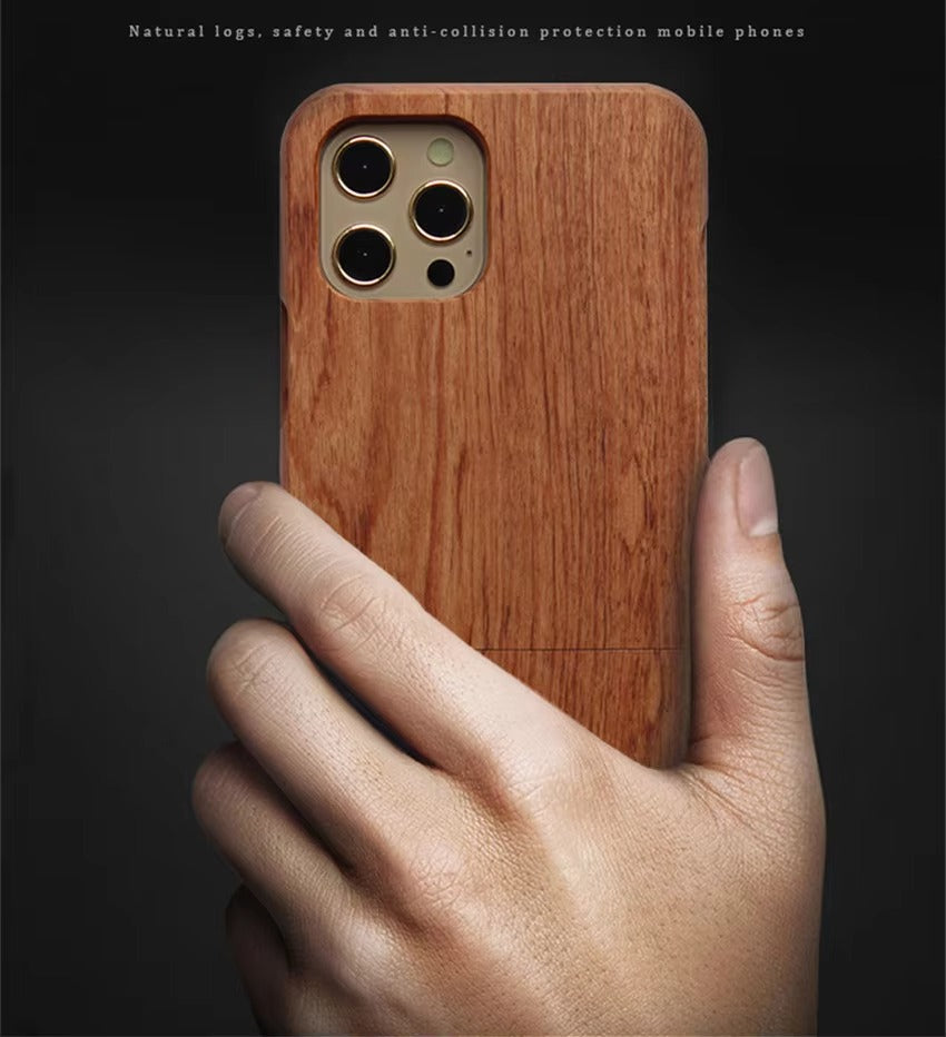 Luxury Apple iPhone Case, MagSafe Compatible, Camera Lens Protection, Screen Protection, Ultra Thin, Shockproof, Magnetic, Full All Around Protection, Wooden Back Cover