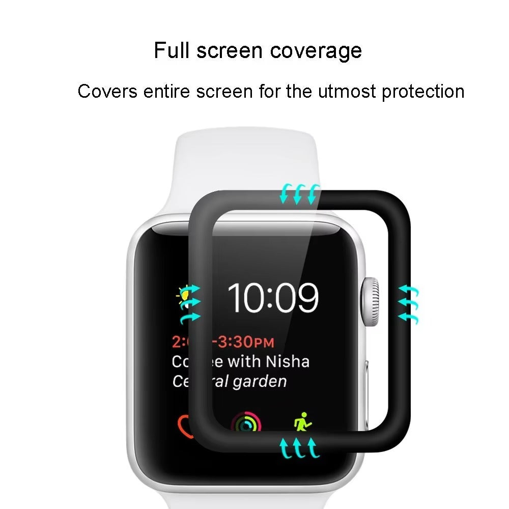 Premium 3D Full Cover Tempered Glass Screen Protector for Apple Watch – Anti-Fingerprint, Shockproof Case Bundle 38mm–49mm
