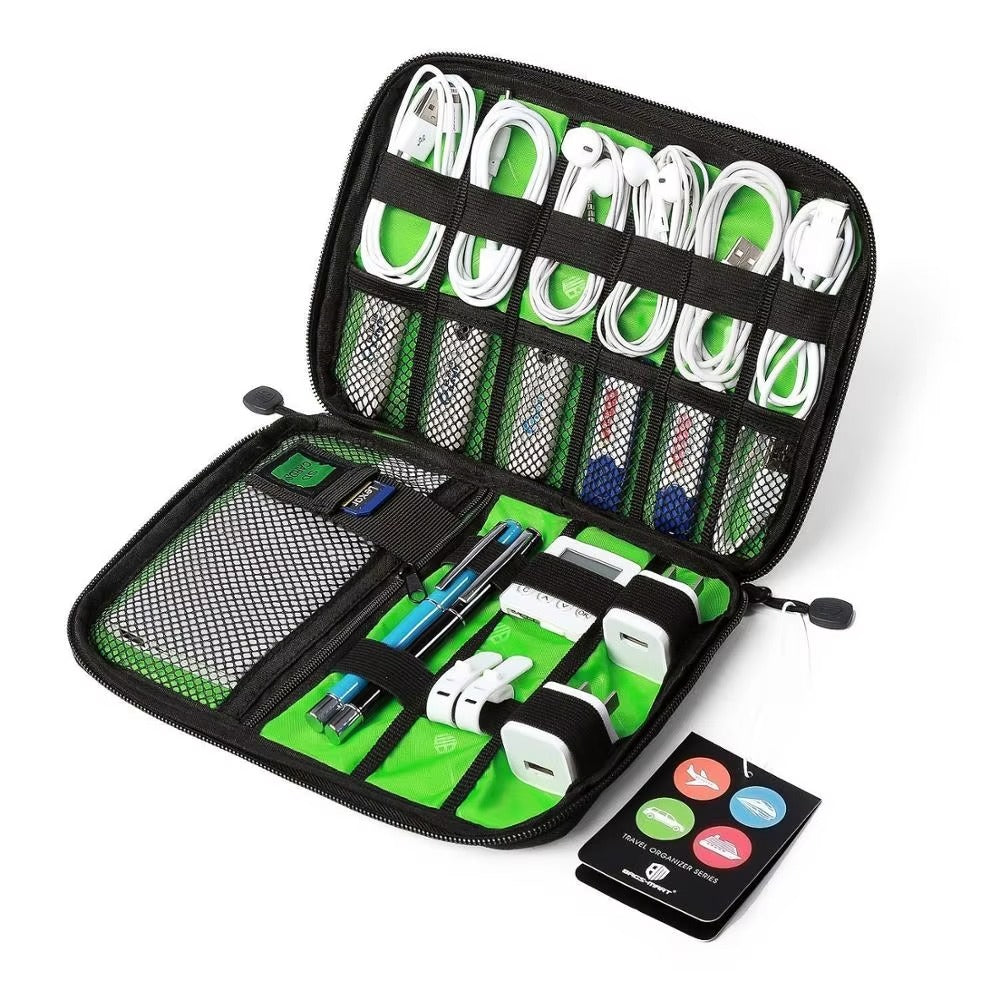 High Quality Portable Cable Organizer Case, Travel Storage Bag for SSD, USB Flash Drive, Charger, Headphones, and Hard Drive