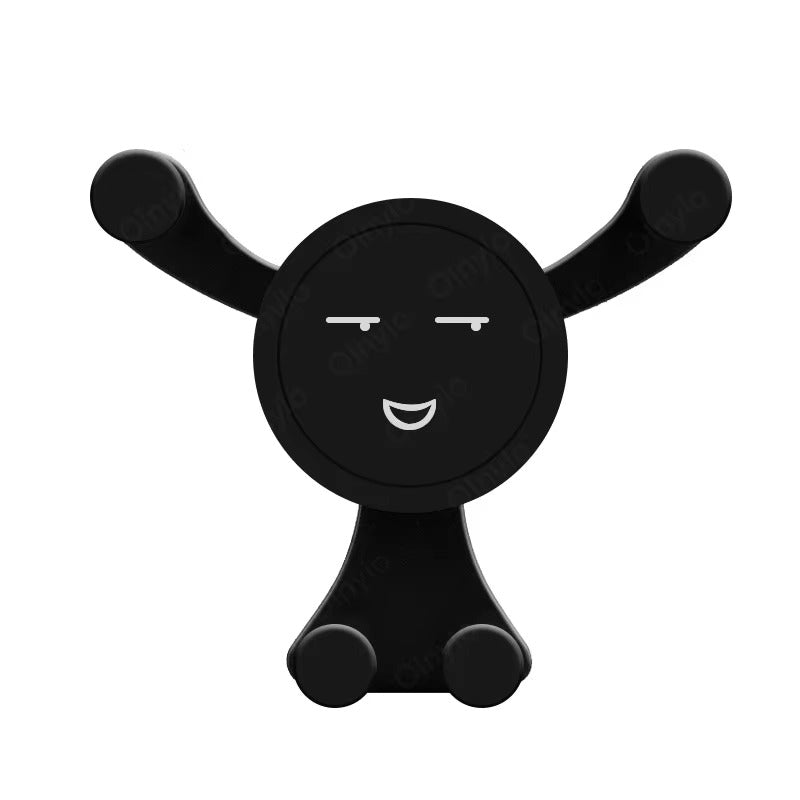 Premium Gravity Car Phone Holder for iPhone – Vent Clip Mount, Auto Lock, Smiley Face Design, Compatible with Apple Devices