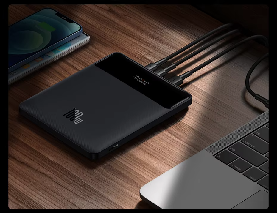 Premium, 100W Power Bank, 20000mAh – Type-C PD Fast Charging, Portable External Battery Charger with Cable, for Laptop