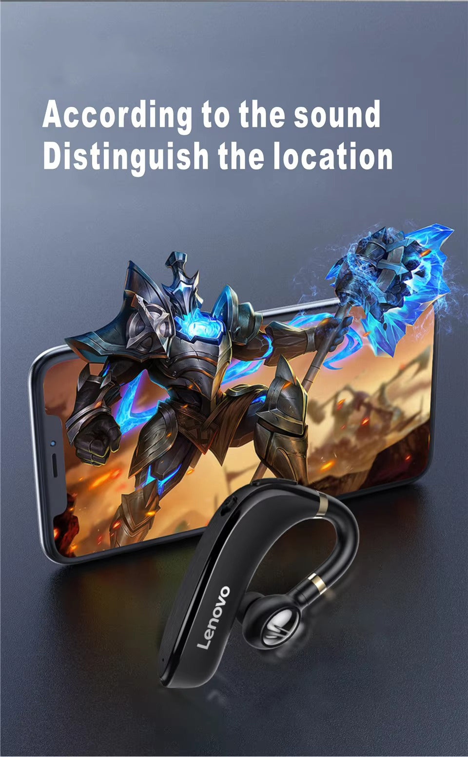 High Quality Wireless Bluetooth Headset with Mic – Over-Ear Hook Design, 40H Battery Life, Meetings, and iPhone Use