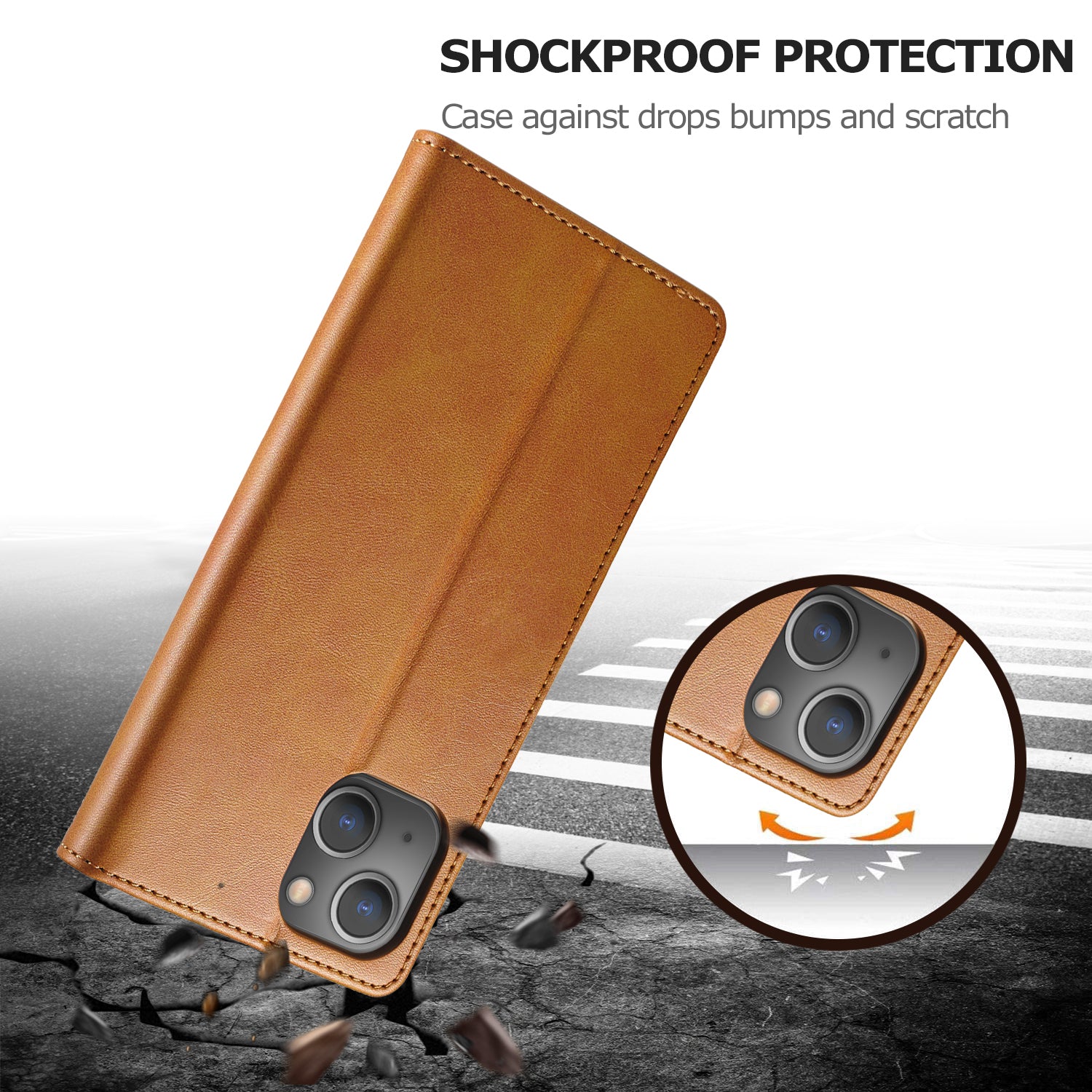 Luxury Leather Wallet iPhone Case – Flip Cover with Card Slot, Magnetic Closure, and Premium Protection for iPhone Models