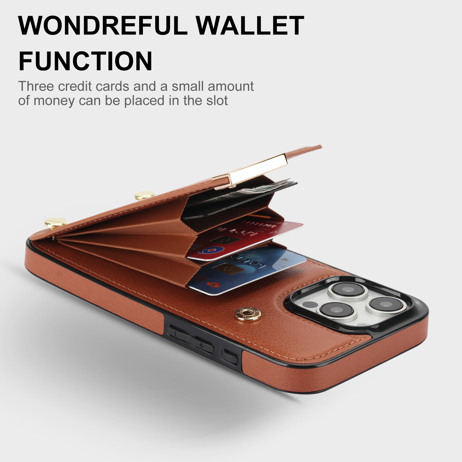 Shockproof Leather Wallet iPhone Case – Flip Cover with Card Holder, Secure Pocket, Durable Protection for iPhone Models