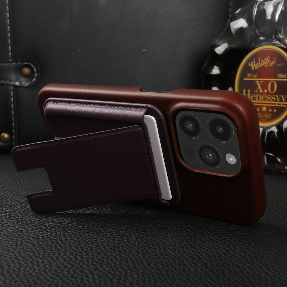 Luxury MagSafe Wallet iPhone Case– Genuine Leather, Magnetic Wireless Charging, Card Holder, Shockproof Protection, Premium Design for iPhone Models