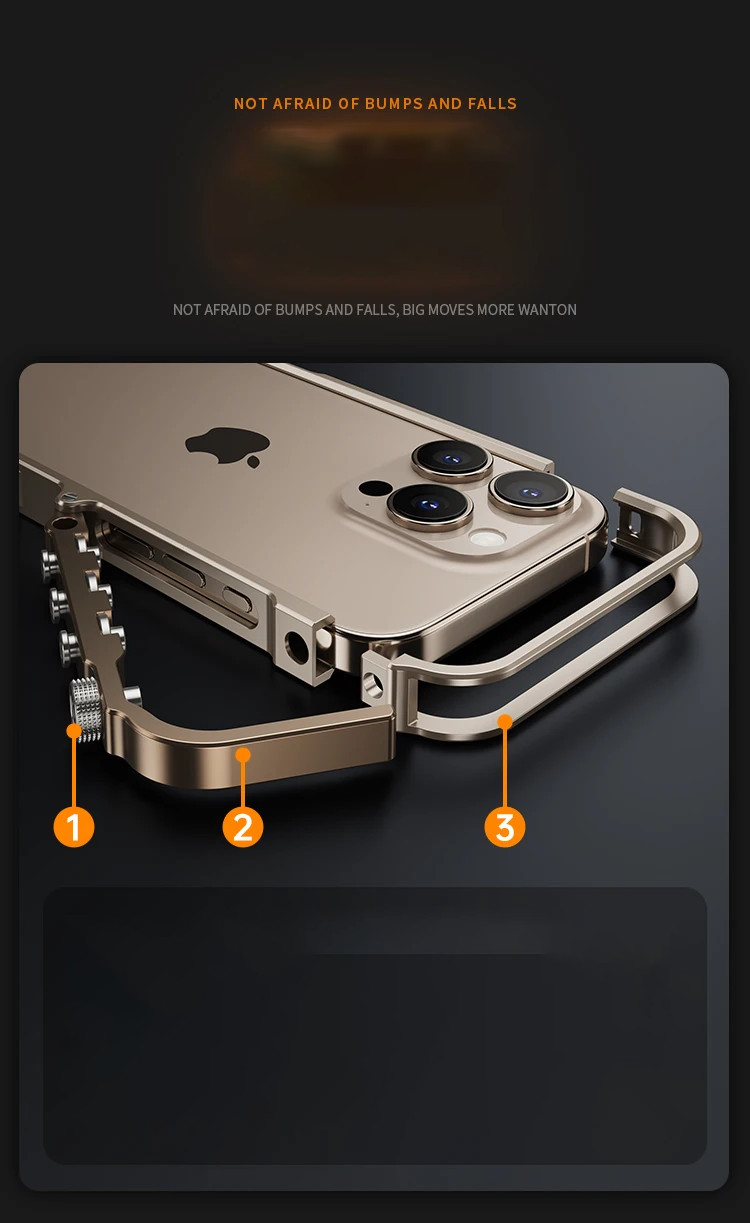 Luxury Aluminum Alloy Armor Frame iPhone Case – 360° Mechanical Metal Bumper for iPhone Models, Durable and Stylish Design