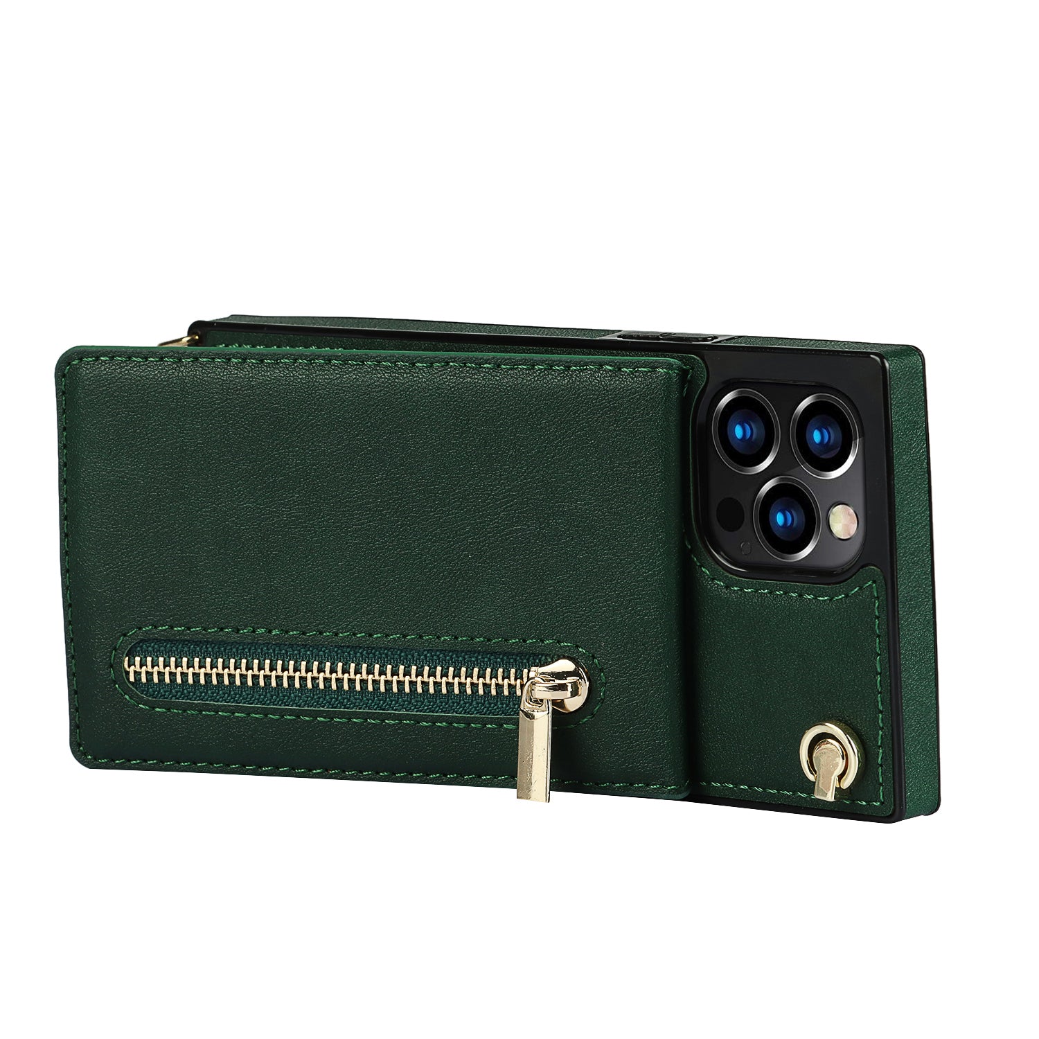 Luxury Zipper Wallet Crossbody Leather iPhone Case Card Holder, Lanyard Strap Magnetic Closure, Stylish Flip Cover for iPhone