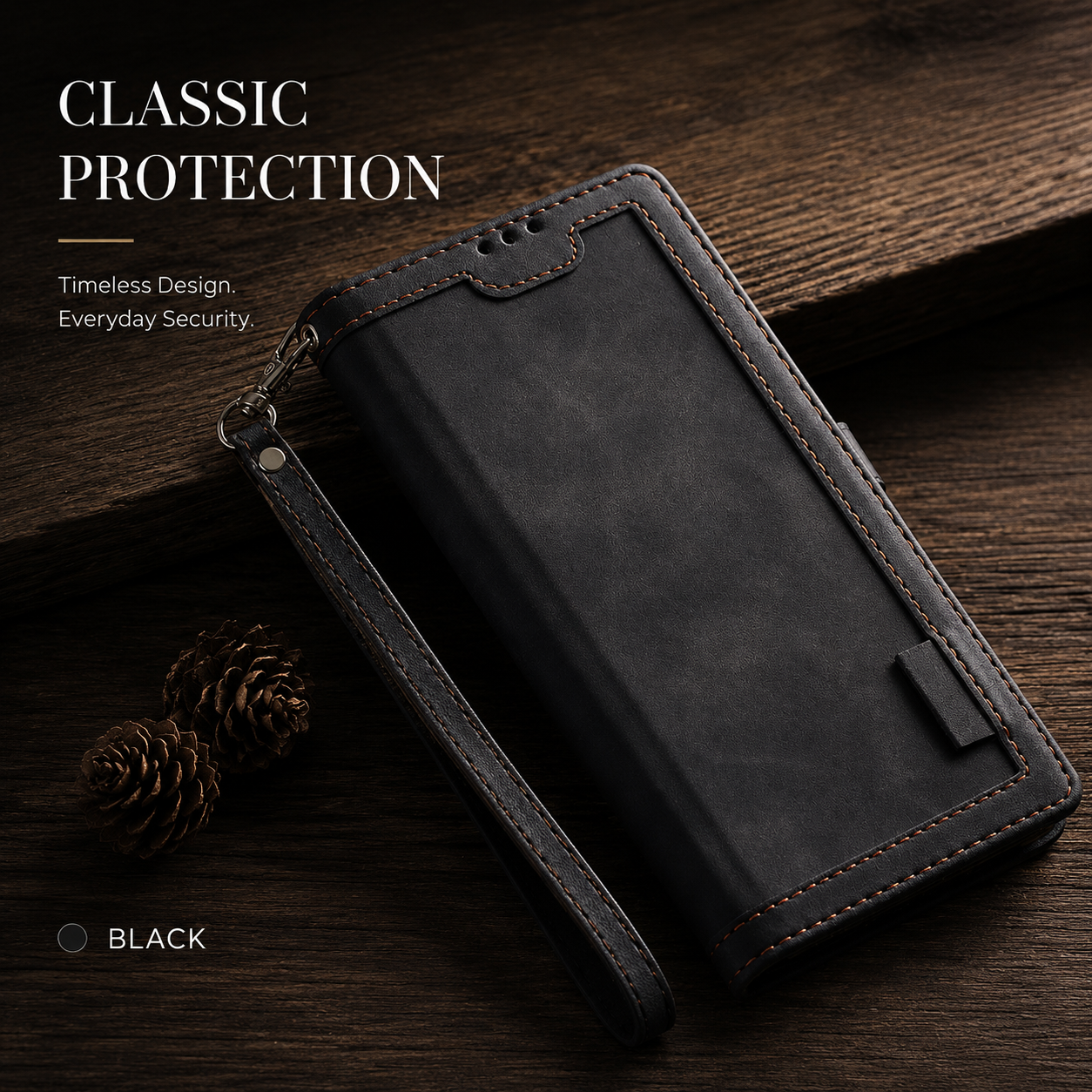 Luxury Leather Flip Case – Premium Wallet Cover, Magnetic Closure, Card Slots, Shockproof Protection, Elegant Design for iPhone