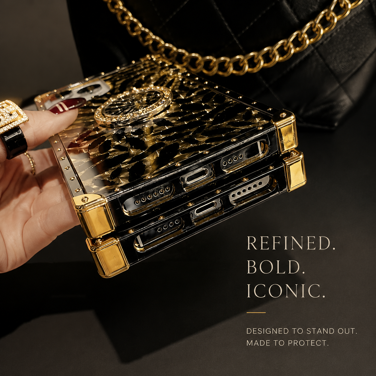 Luxury iPhone Case Leopard Gold Plating Glitter Diamond Ring Stand Protective Cover Shockproof Stylish Design Durable Phone Case