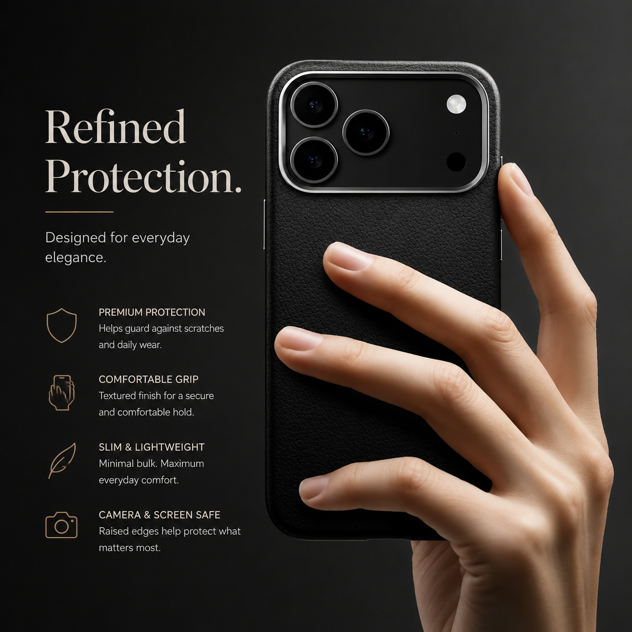 Luxury iPhone Case MagSafe Compatible Leather Protective Cover Metal Camera Lens Protection Shockproof Anti Fingerprint Magnetic Wireless Charging Full Coverage