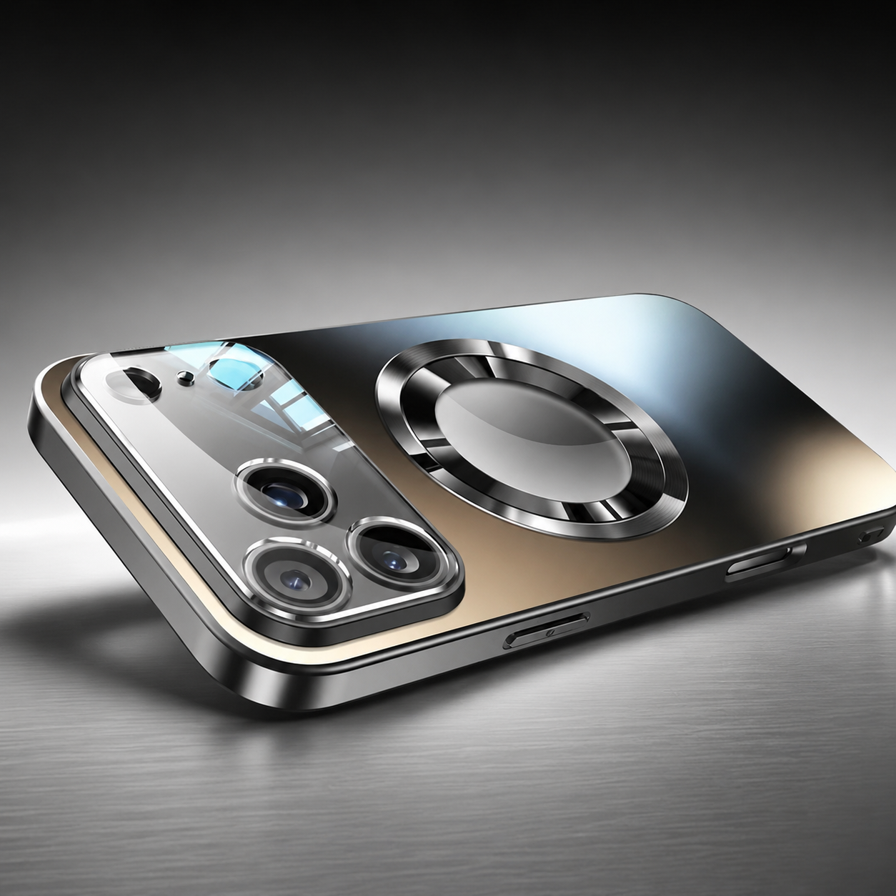 Luxury iPhone Case MagSafe Compatible Magnetic Shockproof Cover Titanium Metallic Matte PC TPU Back Camera Lens Protection Ultra Thin Full Coverage