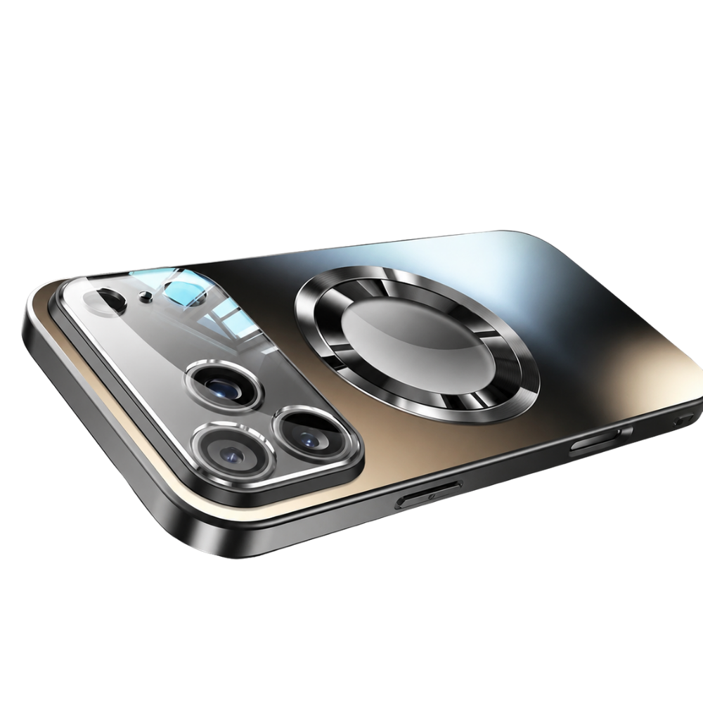 Luxury iPhone Case MagSafe Compatible Magnetic Shockproof Cover Titanium Metallic Matte PC TPU Back Camera Lens Protection Ultra Thin Full Coverage