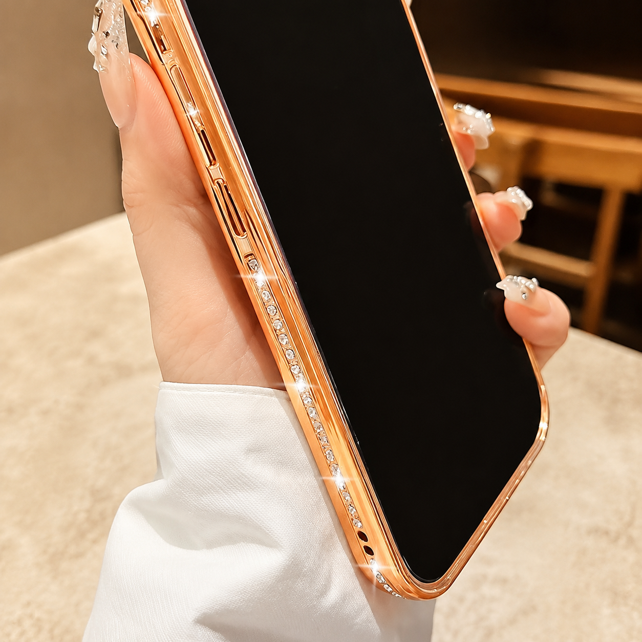 Luxury iPhone Case MagSafe Compatible Protective Cover Camera Lens Protection Shockproof Anti Scratch Transparent Diamond Mirror Glitter Anti Fingerprint Slim Full Coverage
