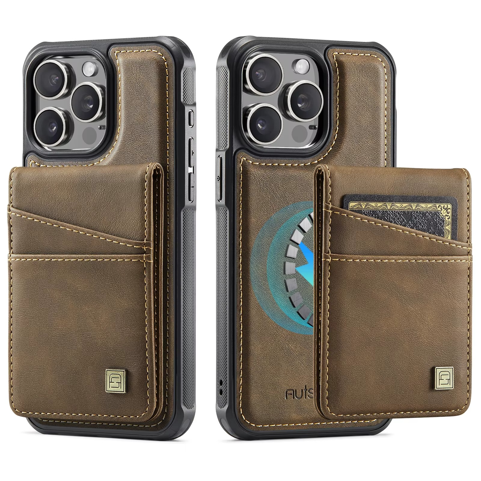 Luxury 2-in-1 Magnetic Wallet iPhone Case – Detachable Leather Flip Cover with Card Holder, Wrist Strap, and Secure Magnetic Closure for Ultimate Protection