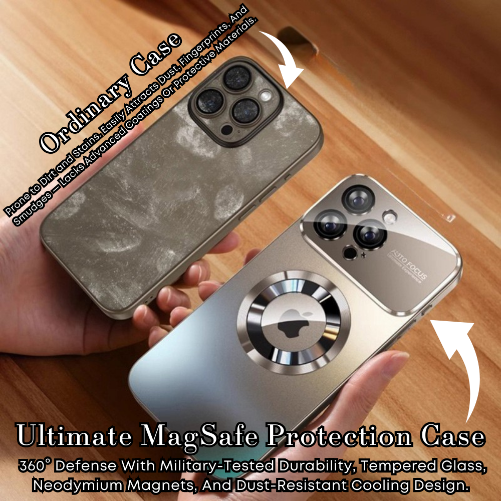 Luxury Glass MagSafe iPhone Case - Magnetic Wireless Charging, Camera Lens Protection, Shockproof Design | Case for iPhone