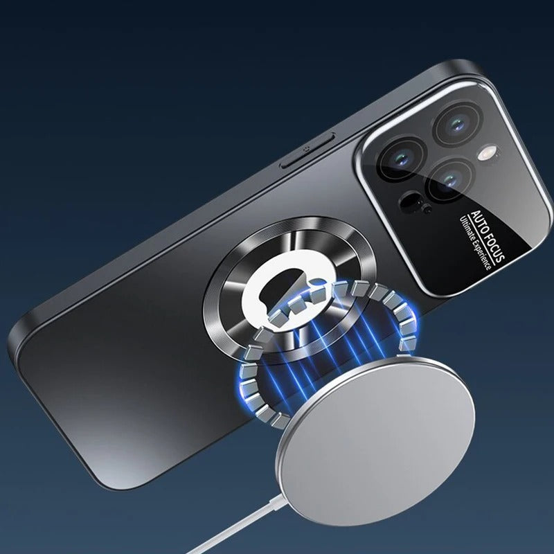 Luxury Glass MagSafe iPhone Case - Magnetic Wireless Charging, Camera Lens Protection, Shockproof Design | Case for iPhone