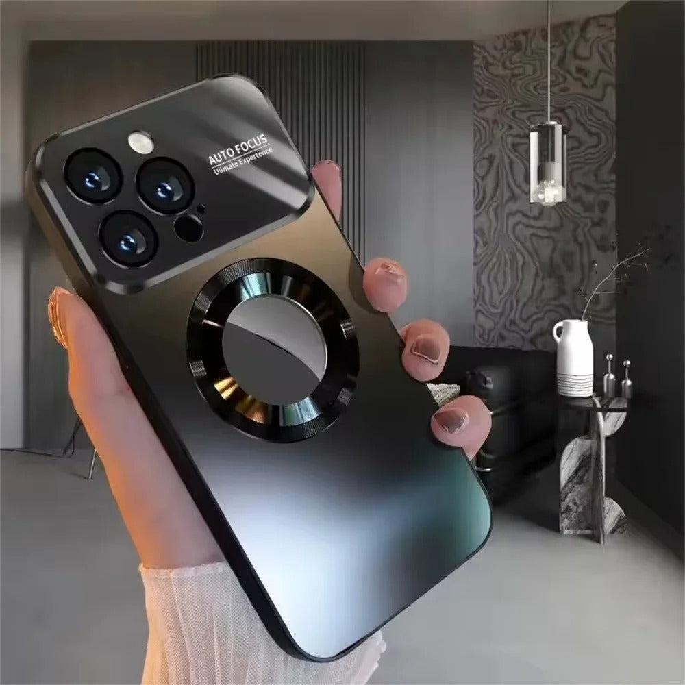 Luxury Glass MagSafe iPhone Case - Magnetic Wireless Charging, Camera Lens Protection, Shockproof Design | Case for iPhone