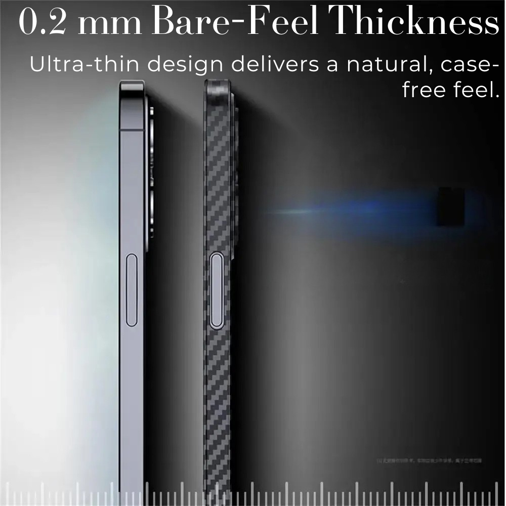 Luxury Ultra-Thin Carbon Fiber Matte iPhone Case – 0.2mm PP Back Cover for iPhone Models, Lightweight, Sleek, and Durable Protection