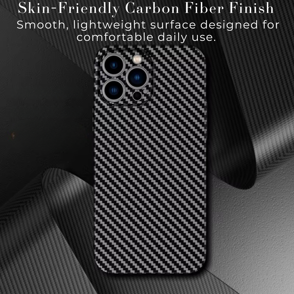 Luxury Ultra-Thin Carbon Fiber Matte iPhone Case – 0.2mm PP Back Cover for iPhone Models, Lightweight, Sleek, and Durable Protection